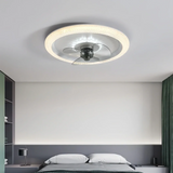 Ventilateur de plafond silencieux avec lumière moderne rond dimmable Ø 50 cm pour chambre
