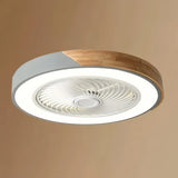 Ventilateur de plafond silencieux avec lumière LED dimmable rond scandinave couleur macaron moteur DC 6 vitesses mode été hiver pour chambre