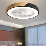 Ventilateur de plafond silencieux avec lumière LED dimmable rond scandinave couleur macaron moteur DC 6 vitesses mode été hiver pour chambre