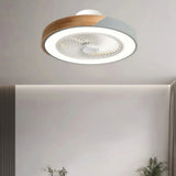 Ventilateur de plafond silencieux avec lumière LED dimmable rond scandinave couleur macaron moteur DC 6 vitesses mode été hiver pour chambre