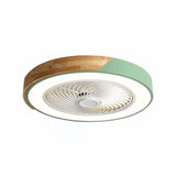Ventilateur de plafond silencieux avec lumière LED dimmable rond scandinave couleur macaron moteur DC 6 vitesses mode été hiver pour chambre
