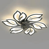 Ventilateur plafond design moderne avec lumière LED dimmable silencieux réversible 6 vitesses pour chambre