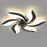 Ventilateur plafond design moderne avec lumière LED dimmable silencieux réversible 6 vitesses pour chambre