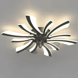 Ventilateur plafond design moderne avec lumière LED dimmable silencieux réversible 6 vitesses pour chambre