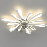 Ventilateur plafond design moderne avec lumière LED dimmable silencieux réversible 6 vitesses pour chambre
