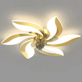 Ventilateur plafond design moderne avec lumière LED dimmable silencieux réversible 6 vitesses pour chambre
