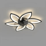 Ventilateur plafond design moderne avec lumière LED dimmable silencieux réversible 6 vitesses pour chambre