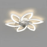 Ventilateur plafond design moderne avec lumière LED dimmable silencieux réversible 6 vitesses pour chambre