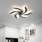 Ventilateur plafond design moderne avec lumière LED dimmable silencieux réversible 6 vitesses pour chambre