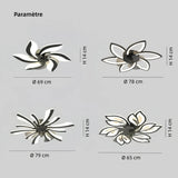Ventilateur plafond design moderne avec lumière LED dimmable silencieux réversible 6 vitesses pour chambre