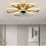 Ventilateur de plafond fleur moderne avec lumière dimmable silencieux à 3 vitesses pour chambre