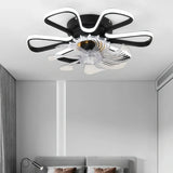 Ventilateur de plafond fleur moderne avec lumière dimmable silencieux à 3 vitesses pour chambre