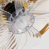 Ventilateur plafond fleur design moderne avec lumière LED dimmable moteur DC silencieux 3 vitesses minuterie pour chambre