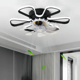 Ventilateur plafond fleur design moderne avec lumière LED dimmable moteur DC silencieux 3 vitesses minuterie pour chambre