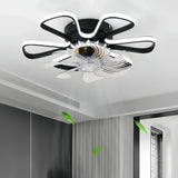 Ventilateur de plafond fleur moderne avec lumière dimmable silencieux à 3 vitesses pour chambre