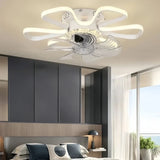 Ventilateur de plafond fleur moderne avec lumière dimmable silencieux à 3 vitesses pour chambre