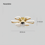 Ventilateur plafond fleur design moderne avec lumière LED dimmable moteur DC silencieux 3 vitesses minuterie pour chambre