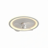 Ventilateur de plafond avec lumière LED rond blanc moderne dimmable silencieux pour chambre