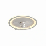 Ventilateur de plafond avec lumière rond blanc moderne LED dimmable moteur DC silencieux 6 vitesses mode été hiver pour chambre