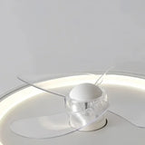 Ventilateur de plafond avec lumière LED rond blanc moderne dimmable silencieux pour chambre