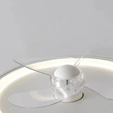 Ventilateur de plafond avec lumière rond blanc moderne LED dimmable moteur DC silencieux 6 vitesses mode été hiver pour chambre