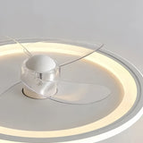 Ventilateur de plafond avec lumière rond blanc moderne LED dimmable moteur DC silencieux 6 vitesses mode été hiver pour chambre