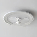 Ventilateur de plafond avec lumière LED rond blanc moderne dimmable silencieux pour chambre