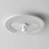 Ventilateur de plafond avec lumière rond blanc moderne LED dimmable moteur DC silencieux 6 vitesses mode été hiver pour chambre
