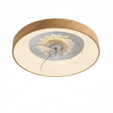 Ventilateur de plafond avec lumière silencieux LED dimmable moteur DC mode été hiver scandinave Ø 50 cm pour chambre