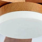 Ventilateur de plafond en bois scandinave avec lumière LED silencieux à 3 vitesses et télécommande pour salon