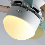 Ventilateur de plafond enfant avec lumière LED macaron silencieux moteur DC télécommande mode été hiver 3 vitesses