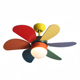 Ventilateur de plafond enfant coloré et moderne avec lumière LED moteur DC silencieux 6 vitesses fonction été hiver et télécommande Ø 76 cm