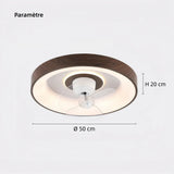 Ventilateur de plafond silencieux avec lumière scandinave LED dimmable moteur DC 6 vitesses avec oscillation à 360° pour chambre