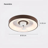 Ventilateur de plafond silencieux avec lumière scandinave LED dimmable moteur DC 6 vitesses avec oscillation à 360° pour chambre