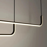 Suspension linéaire LED minimaliste en métal dimmable pour salle à manger