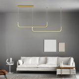 Suspension linéaire LED minimaliste en métal dimmable pour salle à manger