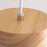 Suspension scandinave macaron cylindrique en bois et métal pour salle à manger