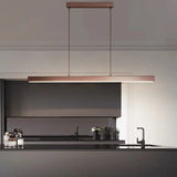 Suspension linéaire minimaliste LED dimmable en métal pour salle à manger