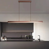 Suspension linéaire minimaliste LED dimmable en métal pour salle à manger