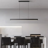 Suspension linéaire minimaliste LED dimmable en métal pour salle à manger