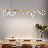 Suspension linéaire en silicone flexible moderne LED dimmable pour salle à manger