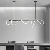 Suspension linéaire en silicone flexible moderne LED dimmable pour salle à manger