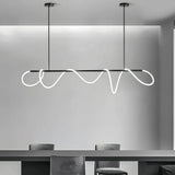 Suspension linéaire en silicone flexible moderne LED dimmable pour salle à manger