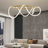 Suspension design moderne anneau LED dimmable en silicone flexible pour salle à manger