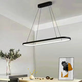 Suspension ovale moderne LED dimmable pour salle à manger