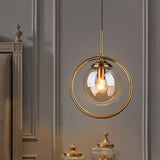 Suspension boule en verre design moderne LED hauteur réglable pour chevet