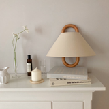 Applique Murale Japonaise en Tissu Beige LED pour Chevet