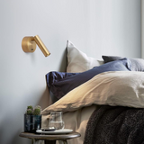 Applique Liseuse Murale Orientable en Laiton Doré Moderne pour Chevet