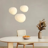Suspension galet blanc moderne à LED dimmable pour salle à manger