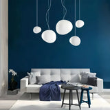 Suspension galet blanc moderne à LED dimmable pour salle à manger